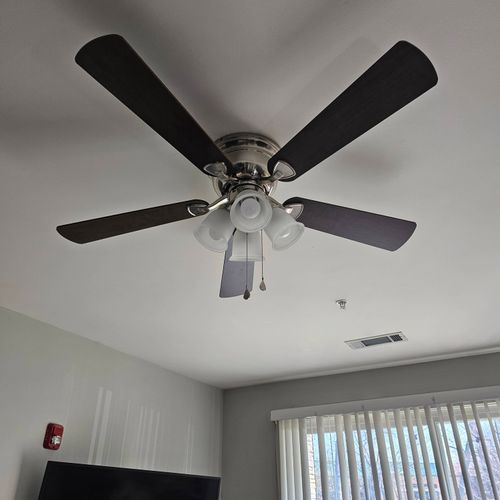They did a fantastic job getting the ceiling fan d