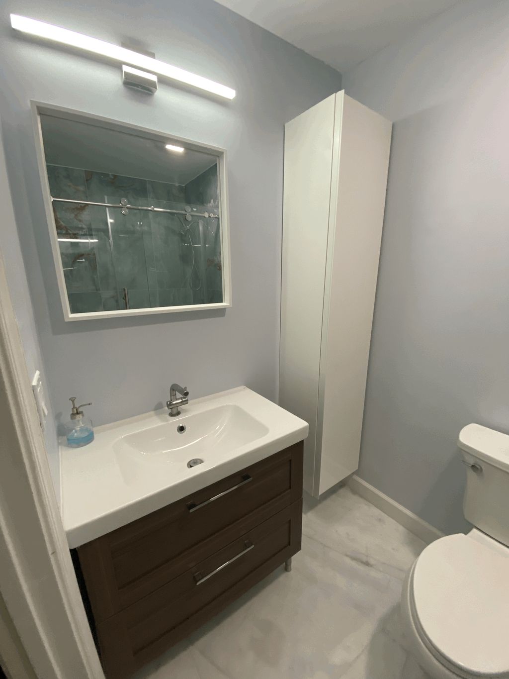Bathroom cabinetry.