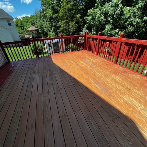 Deck staining before