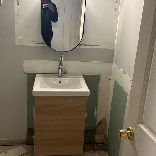 I had an old vanity removed, and a new one put in 