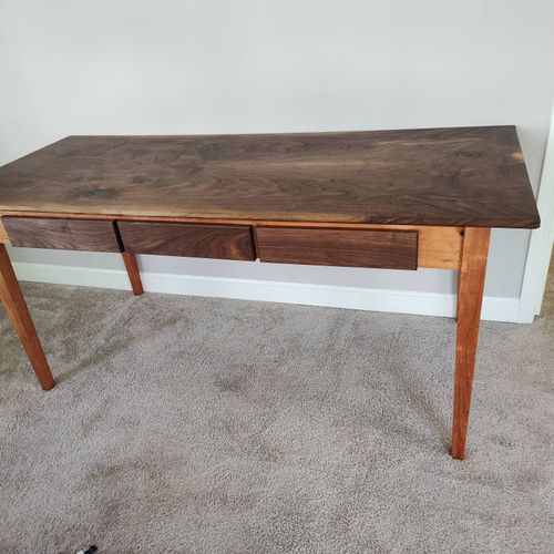 Walnut and cherry writing table