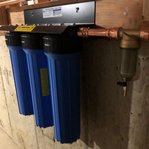 We had whole house water filter installation. Max 