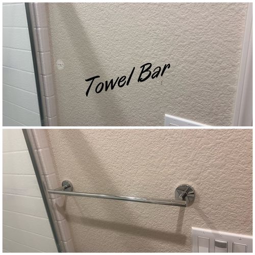 Towel bar install 