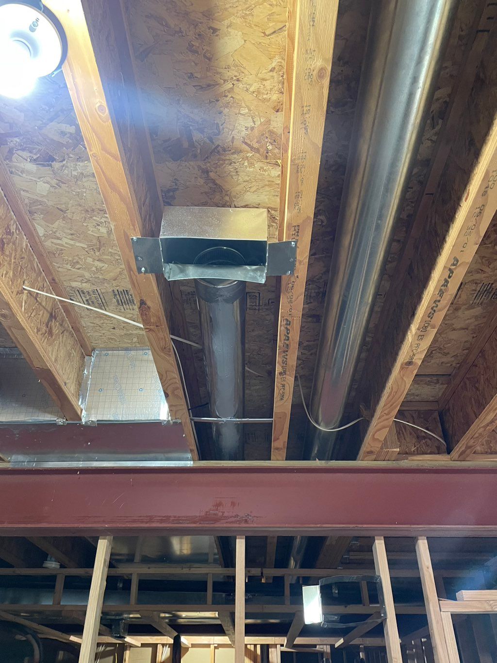 Supply run for basement finish 