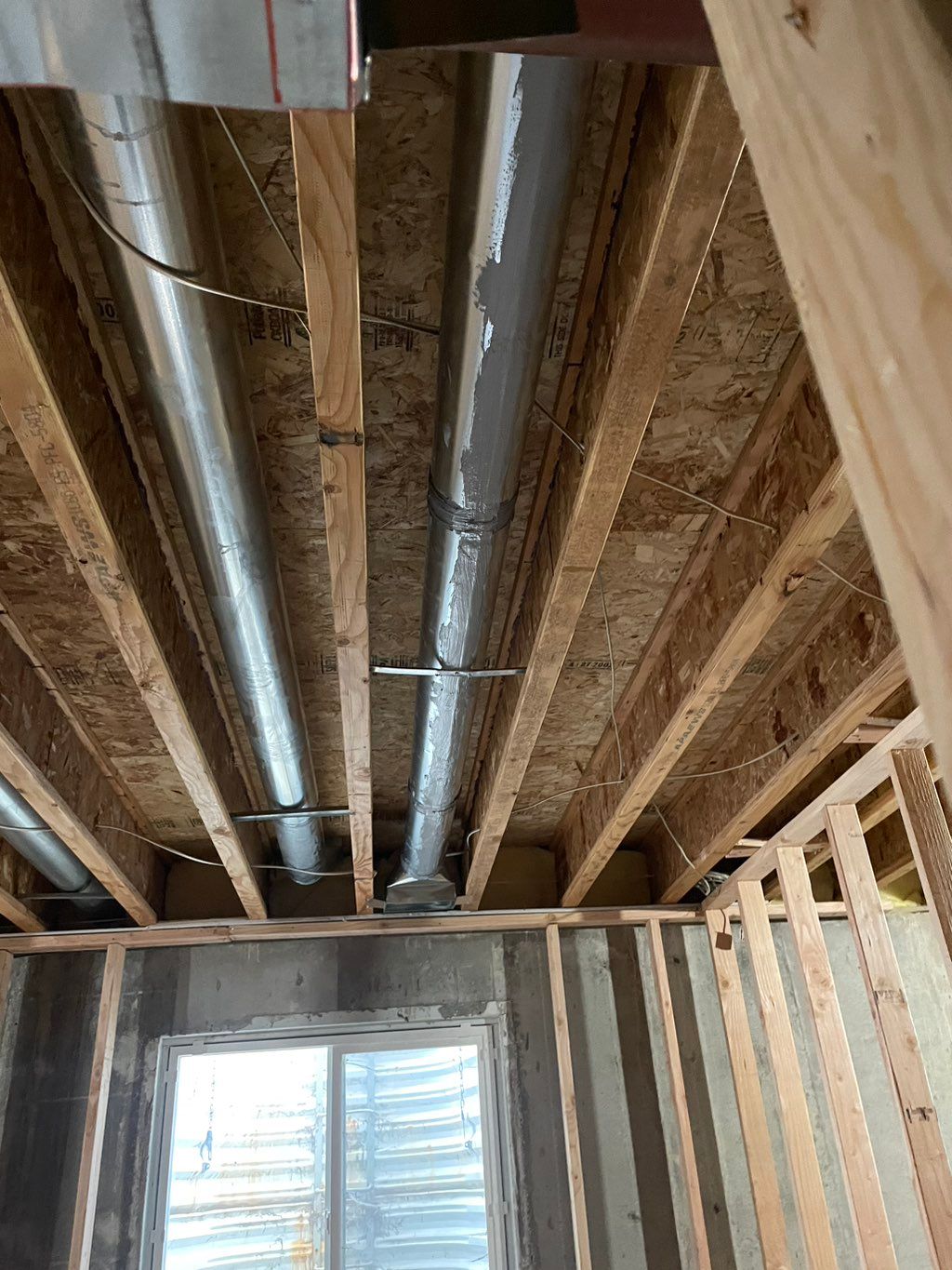 Supply run for basement finish 