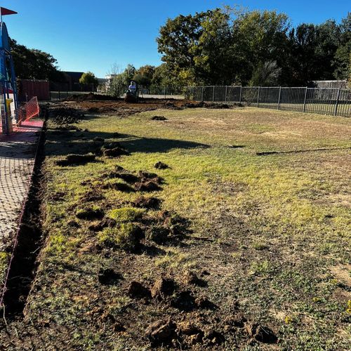 New turf Soccer Field excavation. Texas.
