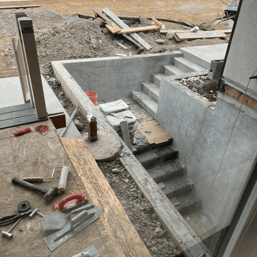Concrete steps finished