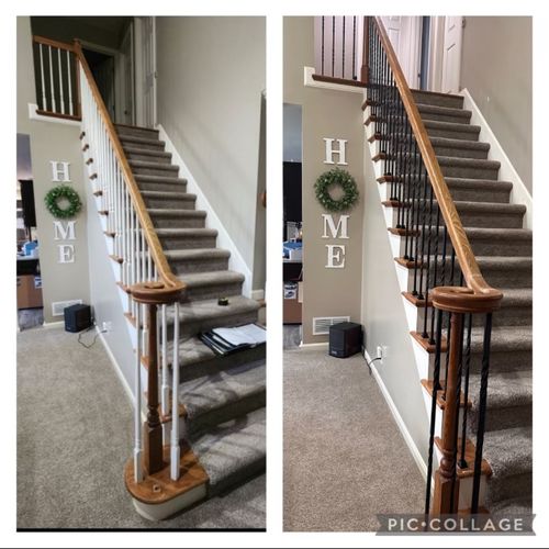 Did an amazing job redesigning my stair railing!  