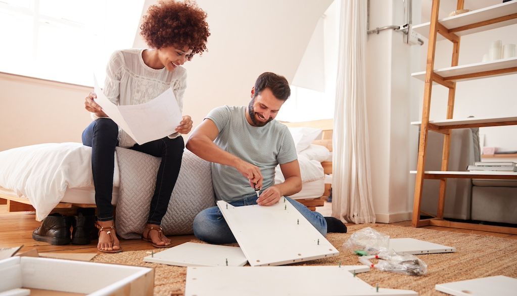 couple working on a home project together