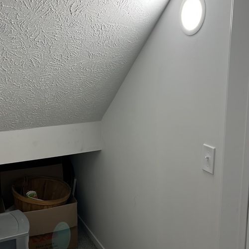Customer needed more light under the stairs. We we