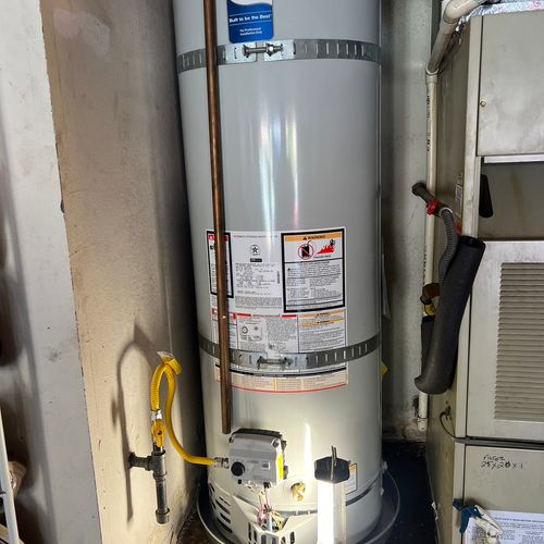 New Bradford white 50 gallon water heater replaced
