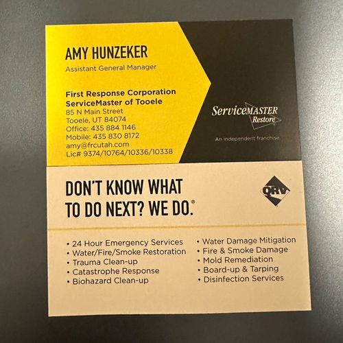 First Response Corporation DBA ServiceMaster