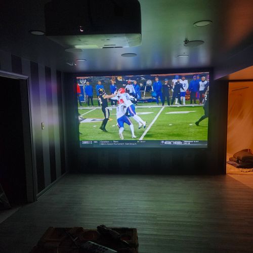 130 inch projector and projector screen mounting