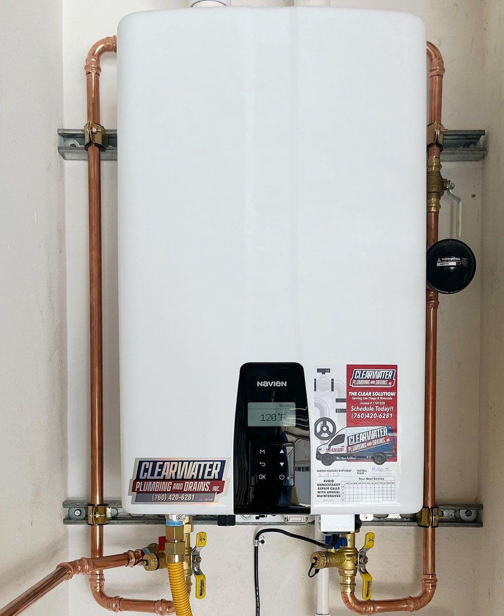 Tankless Water Heater. Space Saving and Efficient!