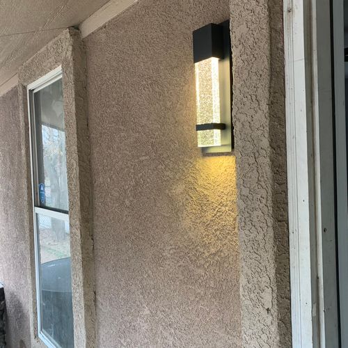 They did a great job installing an exterior light 