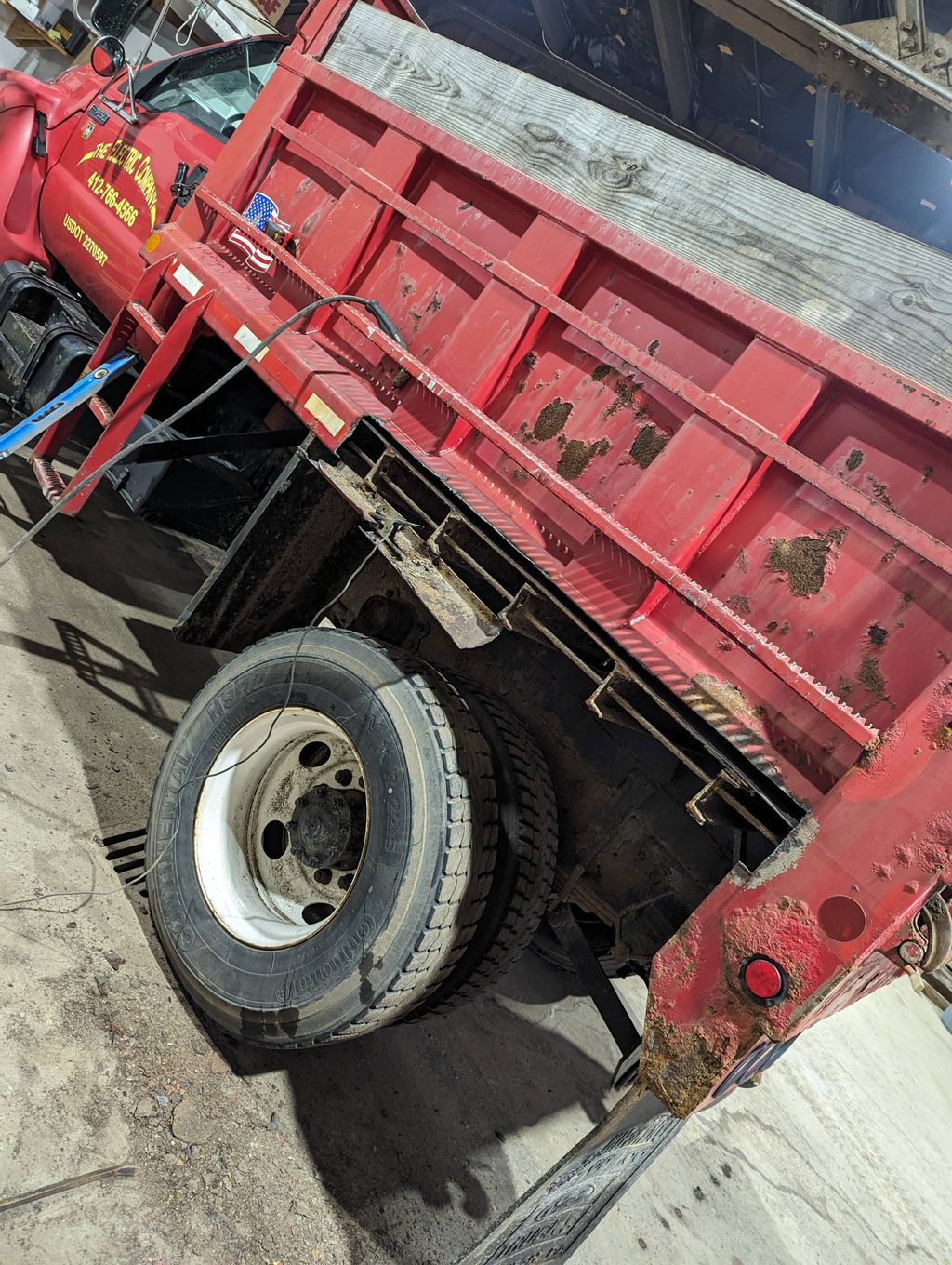 Rotted bed rail on dump truck 