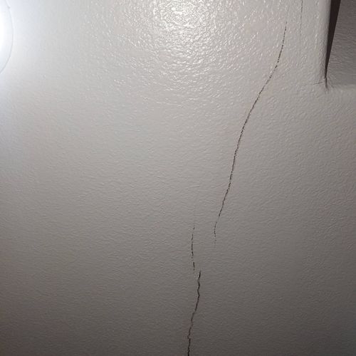 Needed a repair of huge crack in ceiling and cabin