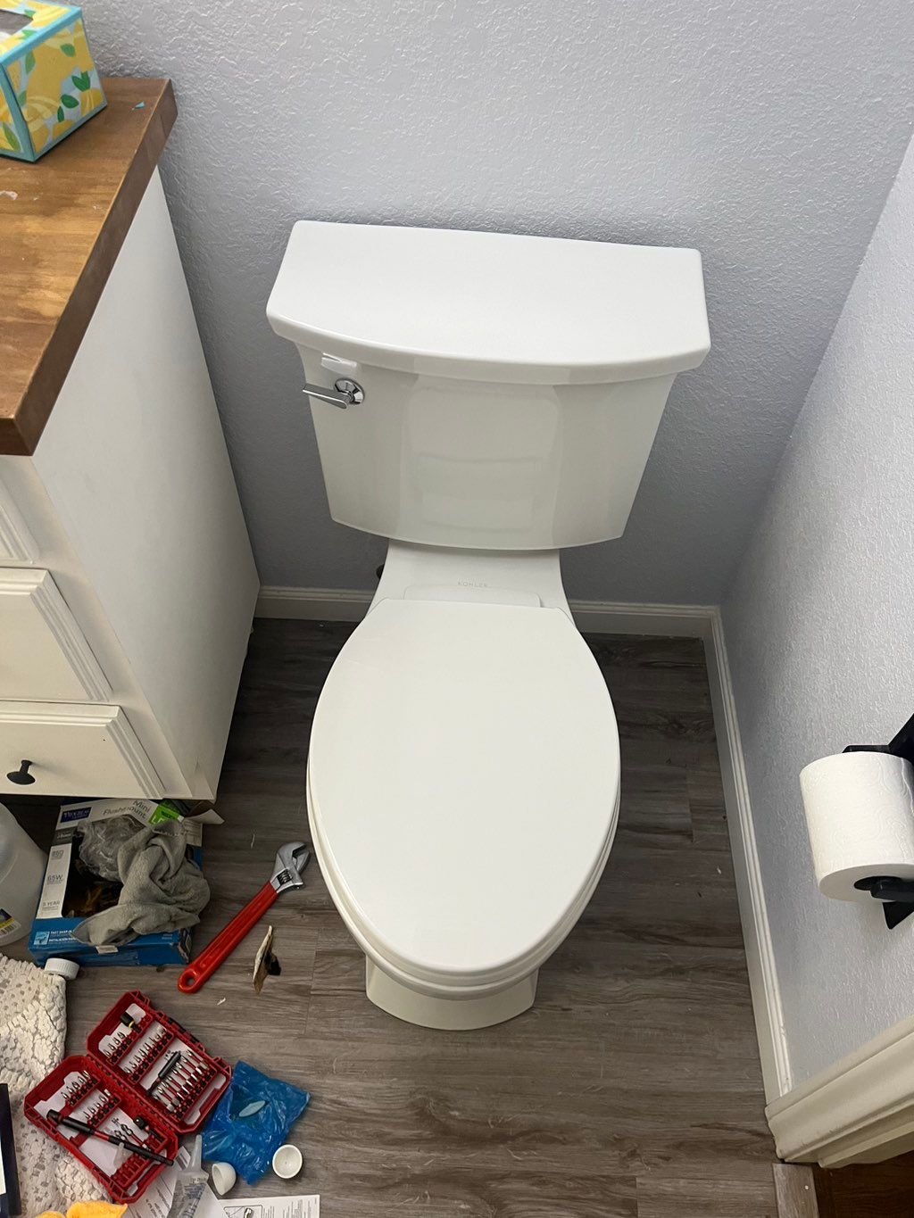 New Toilet After Replacement Installation 