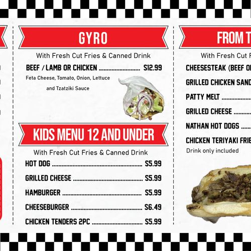 The Hyde Out Mobile Diner Menu