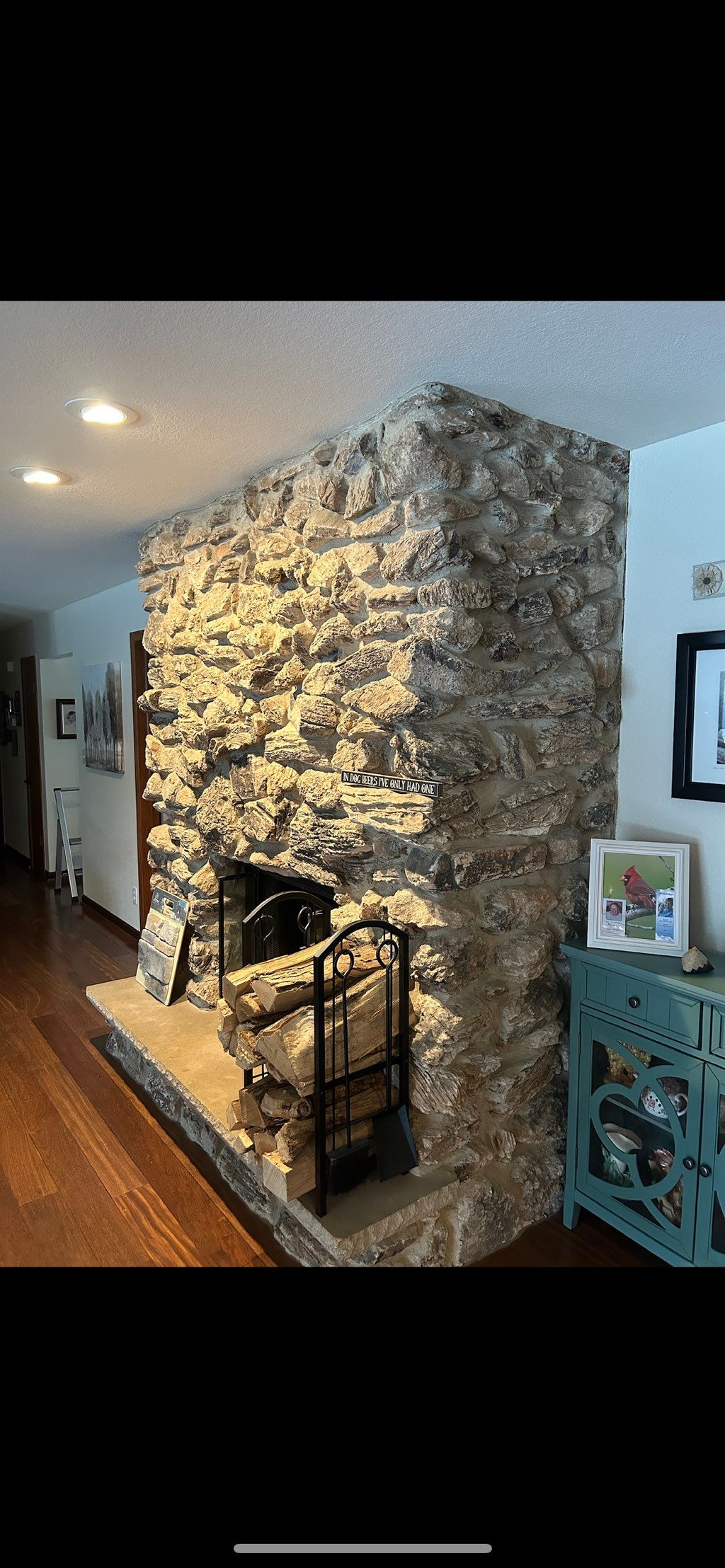 Old, real, full bed stone we tore off