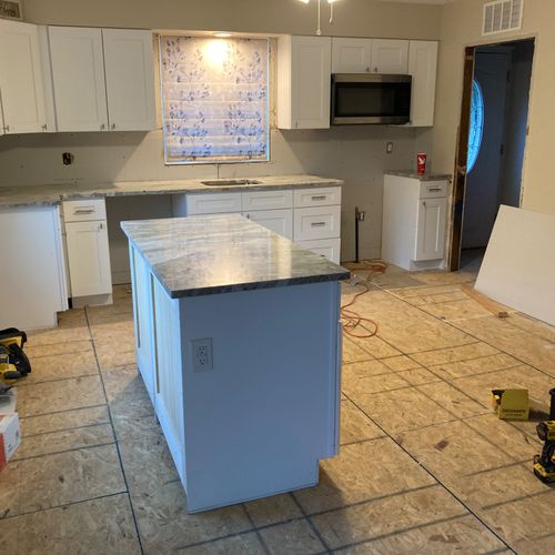 George removed and reinstalled stone countertops f