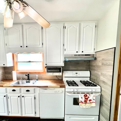 Cabinetry Painting and Countertop Install with Til
