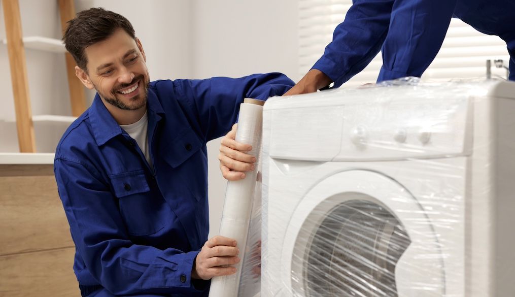 wrapping washing machine or dryer before moving