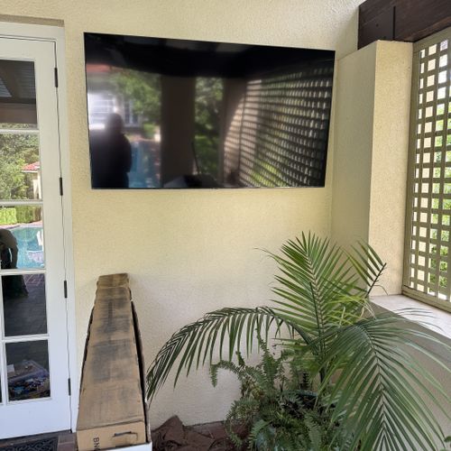 We can mount your TV or setup outside speakers.