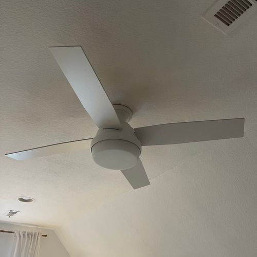 Neil did an fantastic job installing a ceiling fan
