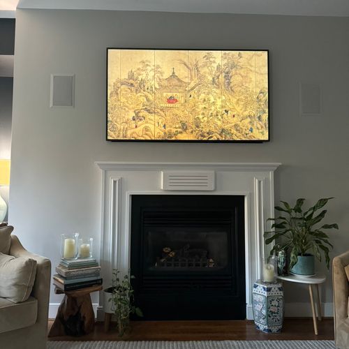 Tousse did a fantastic job mounting a frame tv for