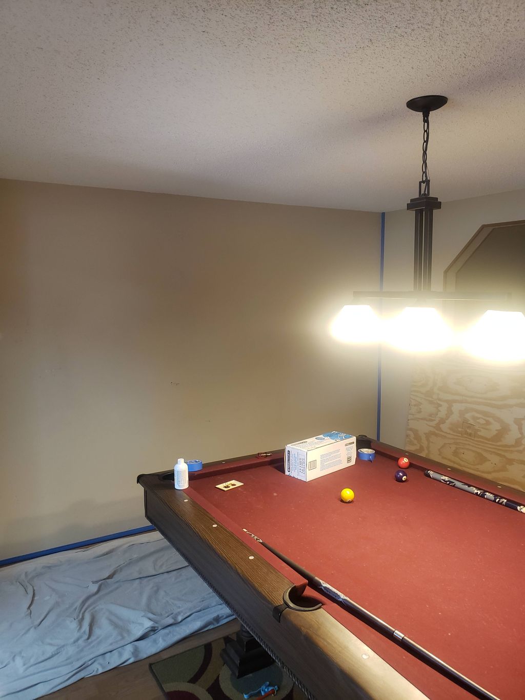 before billiard room wall