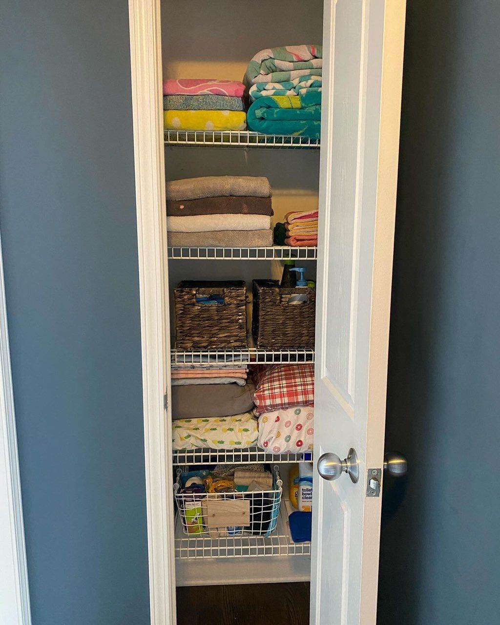 Linen closet refresh on a budget