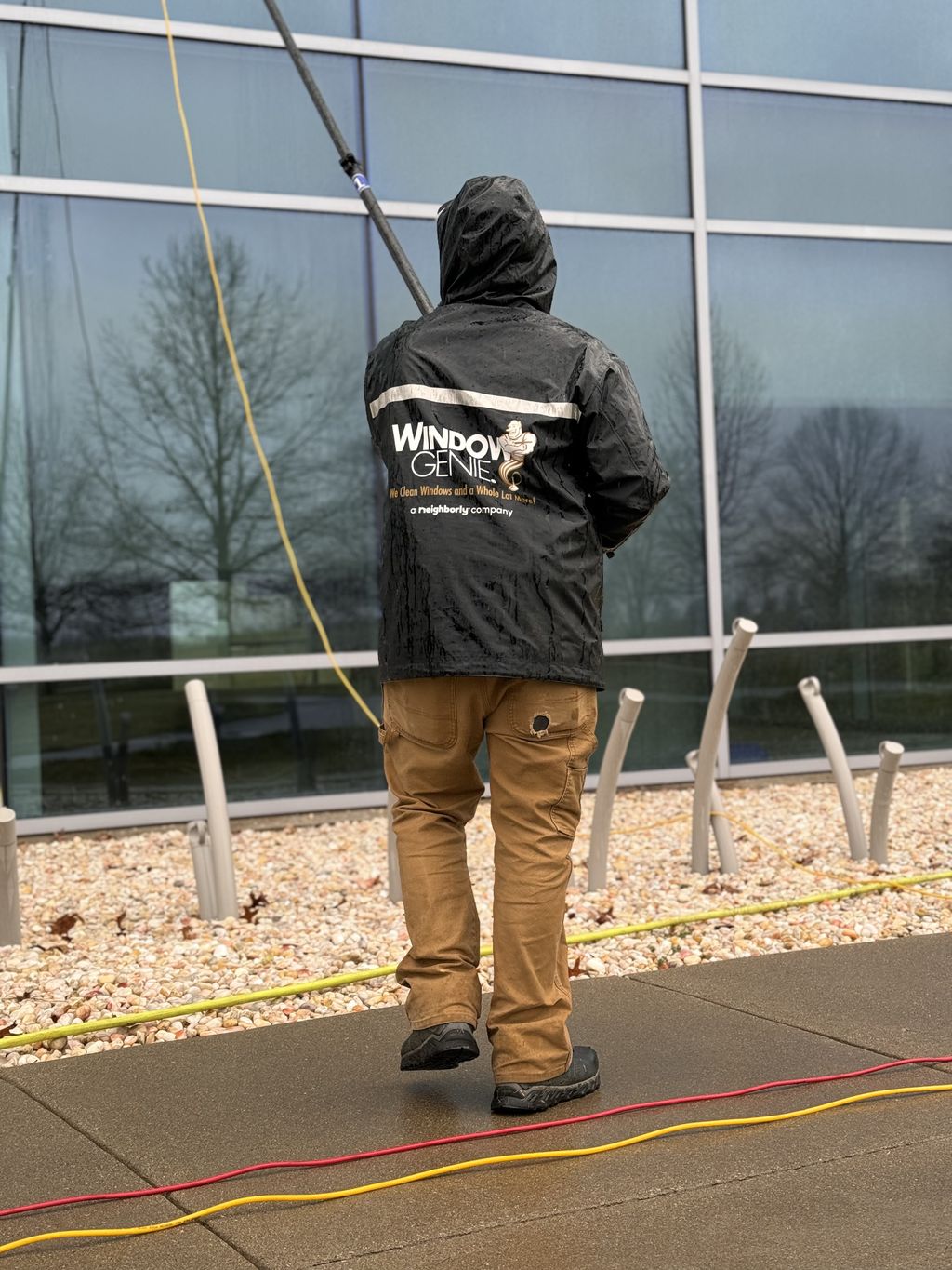 Window cleaning using the waterfed pole