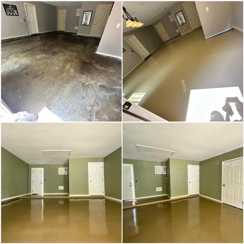 Had a room remodel done painting and epoxy floor c