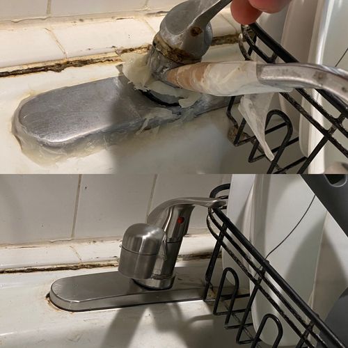 Replacement of the kitchen faucet