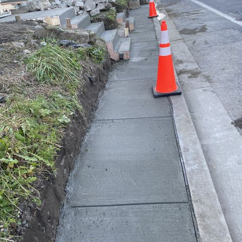 Concrete sidewalk.