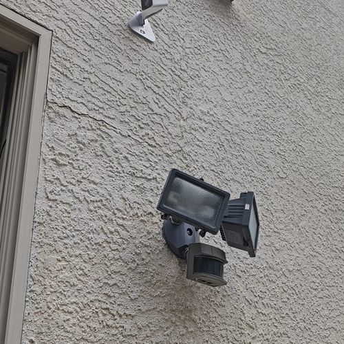 Installation of video surveillance cameras.