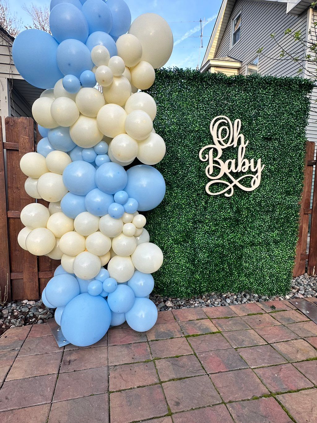 Oh baby shower backdrop 