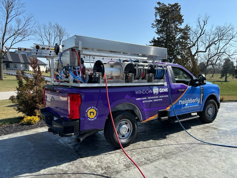 Our F250 setup getting the job done for roof washi