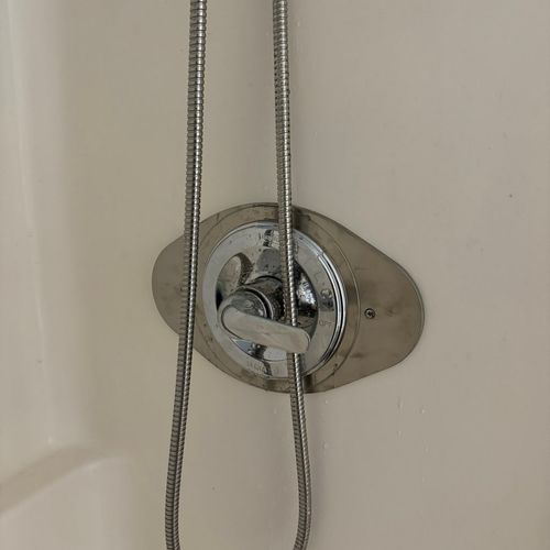 Replaced a 3 handle shower faucet to a single with