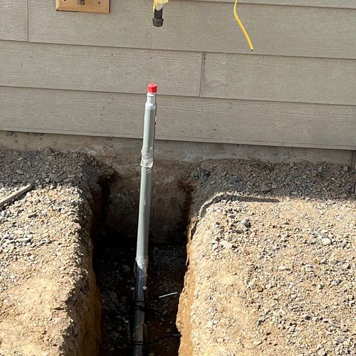 Under ground gas line installation with pressure t