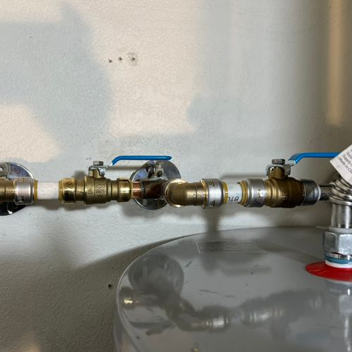 Water heater valve replacement 