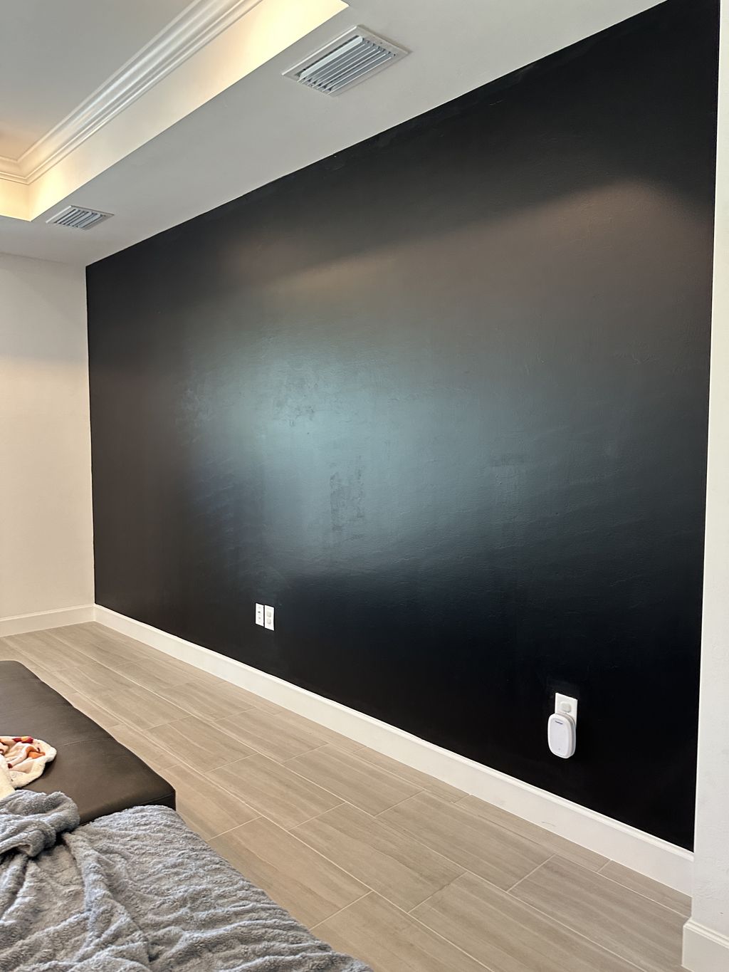 Beautiful accent wall using SH Tricorn Black. 