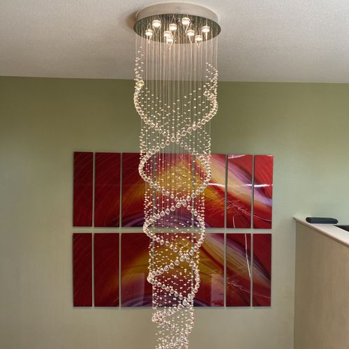 High ceiling chandelier
