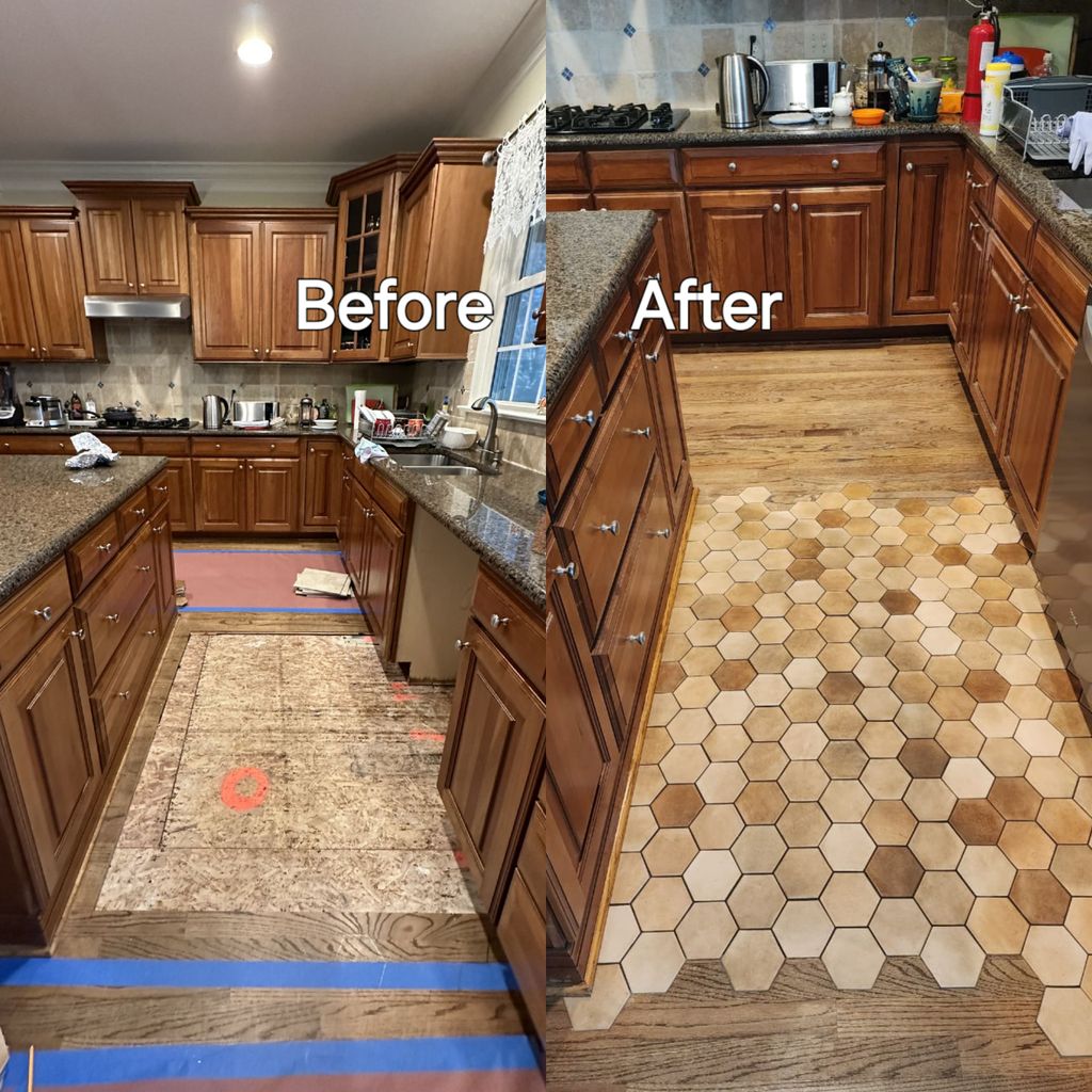 Transition tile installation