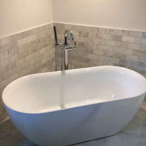Check out this beautiful standing tub install we r