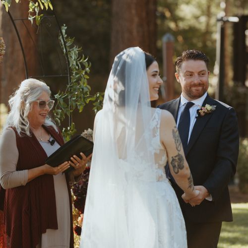 Sharon was a phenomenal officiant on our wedding d