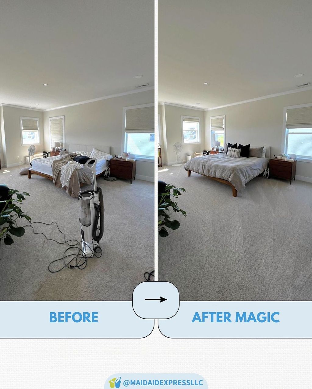 BEFORE/AFTER MASTER BED. 