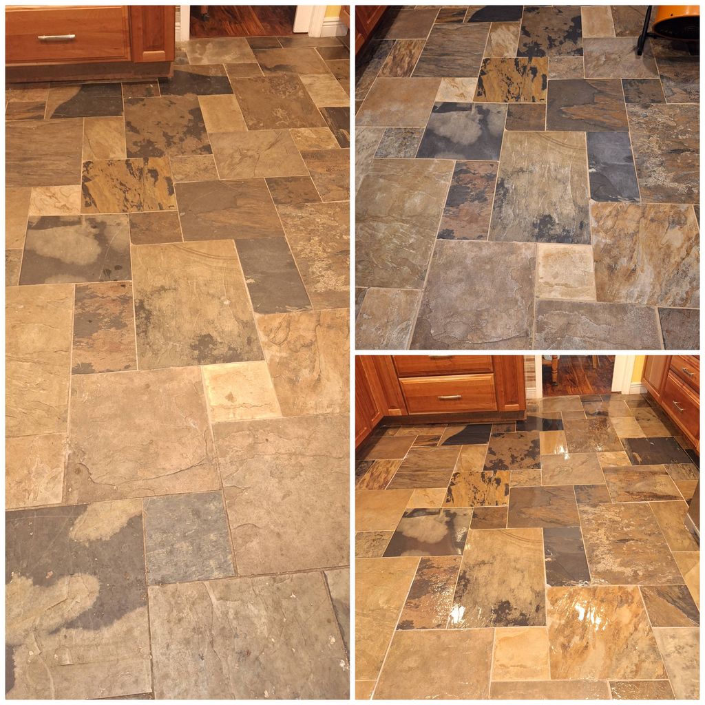 We also offer a glossy seal for natural stone floo