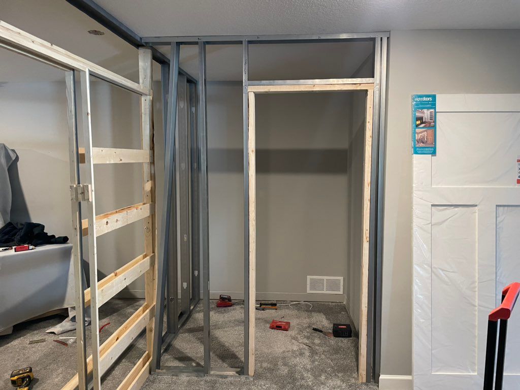 4/2 closing off a room to create office space. Add